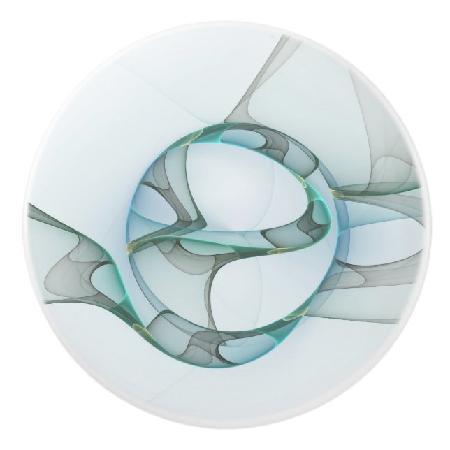 Modernes Abstraktes Fraktal Keramikknauf (Vorderseite)