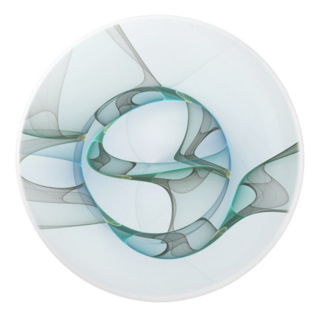 Modernes Abstraktes Fraktal Keramikknauf (Vorderseite)