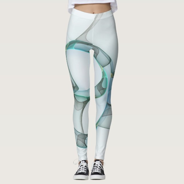 Modernes Abstraktes Fraktal Leggings (Vorderseite)