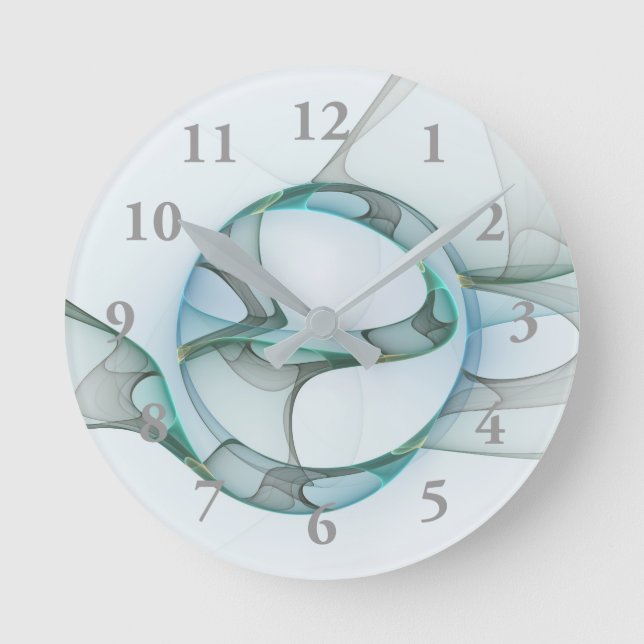 Modernes Abstraktes Fraktal Runde Wanduhr (Vorderseite)