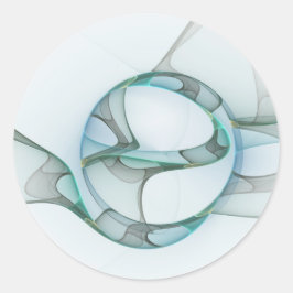 Modernes Abstraktes Fraktal Runder Aufkleber