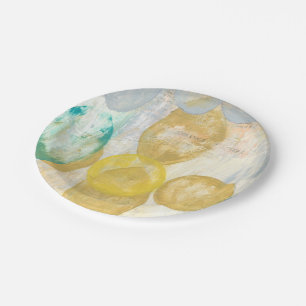 Modernes Abstraktes Gemälde auf Zeitungspapier Pappteller