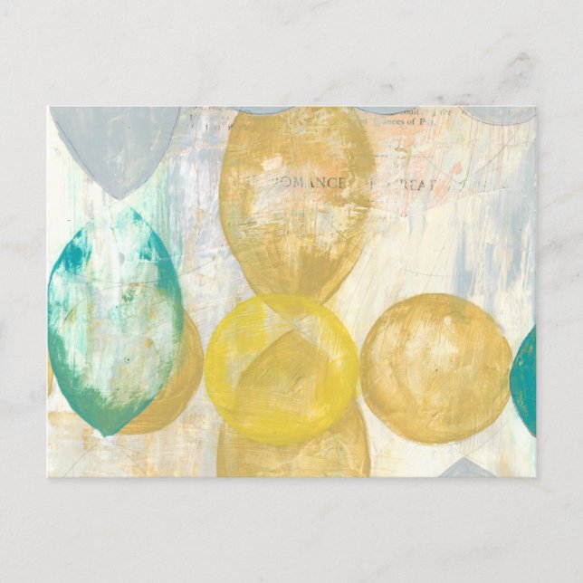 Modernes Abstraktes Gemälde auf Zeitungspapier Postkarte (Vorderseite)