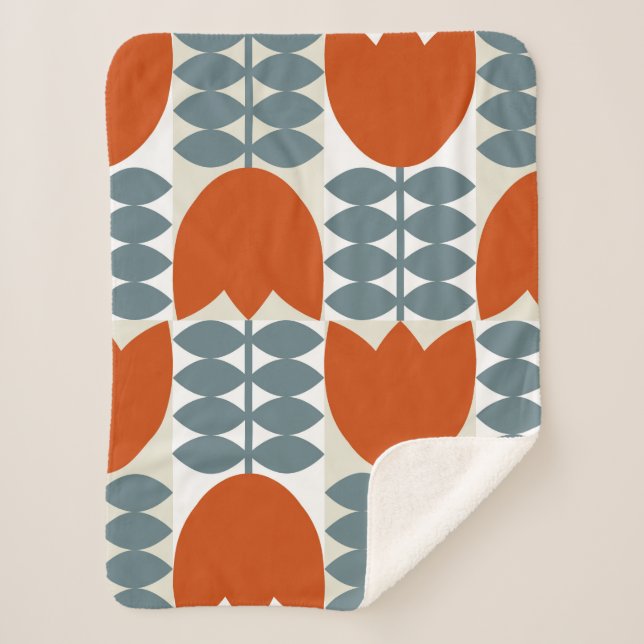 Modernes abstraktes geometrisches Design mit stili Sherpadecke (Vorderseite)