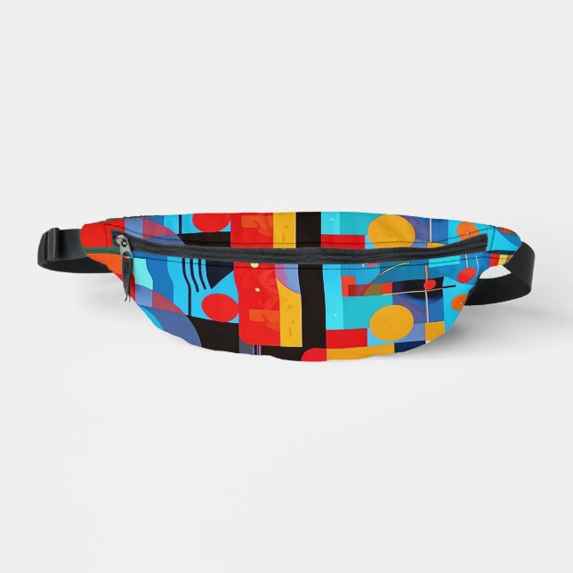 Modernes abstraktes geometrisches Digitalmuster 47 Bauchtasche (Vorderseite)