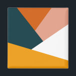 Modernes abstraktes geometrisches Farbblockmuster Magnet<br><div class="desc">Farbvolle geometrische Kombination.</div>