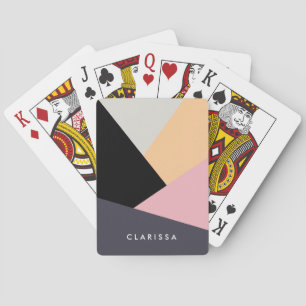 Modernes abstraktes geometrisches Farbblockmuster Spielkarten