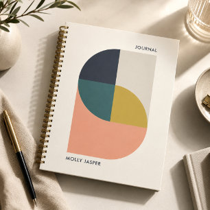 Modernes Abstraktes, geometrisches Minimaljournal Notizbuch