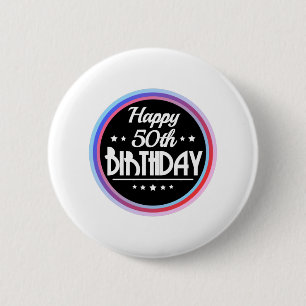 Modernes Abstraktes Glück 50. Geburtstag Button