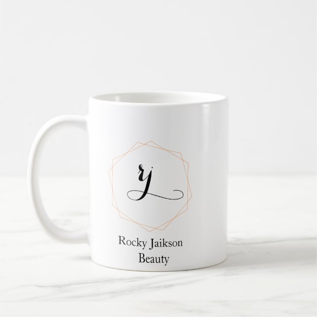 Modernes Abstraktes Gold-Logo Kaffeetasse (Links)