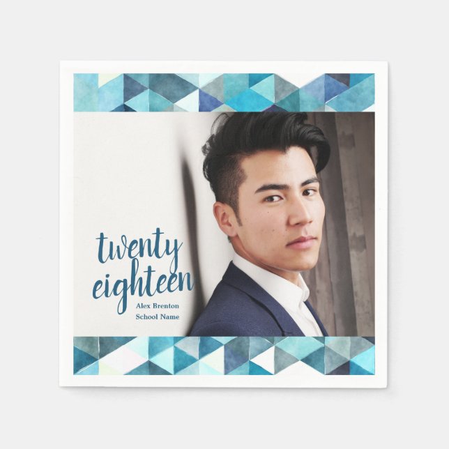 Modernes Abstraktes Graduiertenpapier Napkins Serviette (Vorderseite)