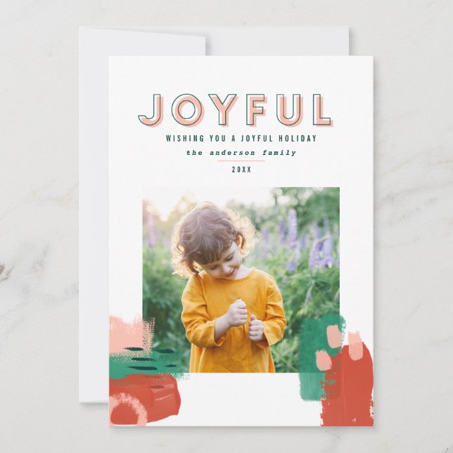 Modernes abstraktes grafisches Rot, Rosa + Grün Fo Ankündigung (Vorderseite)