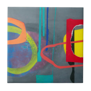 Modernes Abstraktes Graurot Fliese