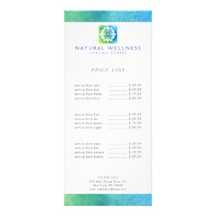 Modernes Abstraktes Grün/Blau-Blumen-Logo-Wellness Werbekarte