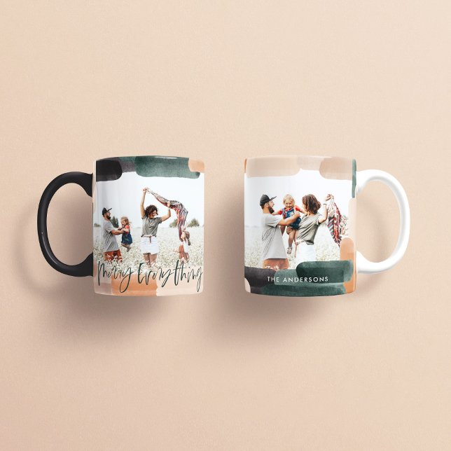 Modernes abstraktes Grün - Foto Weihnachten Kaffeetasse (Von Creator hochgeladen)