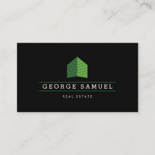 Modernes abstraktes grünes Home-Logo Realtor Schwa Visitenkarte