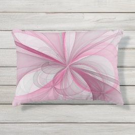 Modernes Abstraktes, hellrosa graues Fraktal Desig Kissen Für Draußen