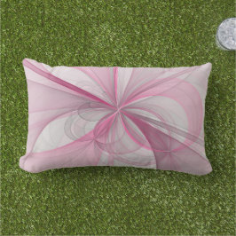 Modernes Abstraktes, hellrosa graues Fraktal Desig Kissen Für Draußen