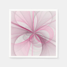 Modernes Abstraktes, hellrosa graues Fraktal Desig Serviette