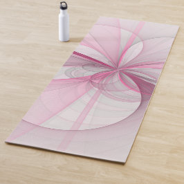 Modernes Abstraktes, hellrosa graues Fraktal Desig Yogamatte