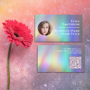 Modernes Abstraktes Holografisches Rainbow Custom Visitenkarte