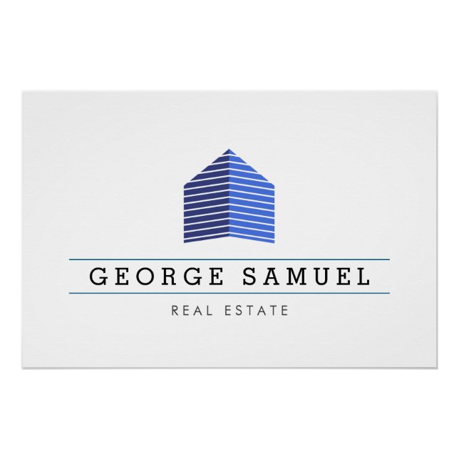 Modernes abstraktes Home-Logo Realtor Poster (Vorderseite)