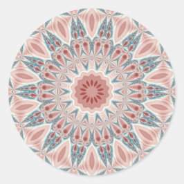 Modernes Abstraktes Kaleidoskop Mandala Fraktal Ar Runder Aufkleber