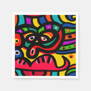 Modernes abstraktes Kunst-Gesicht Serviette