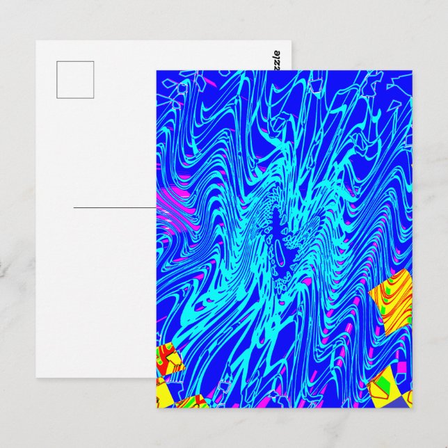 Modernes Abstraktes Kunstgemälde Postkarte (Vorne/Hinten)