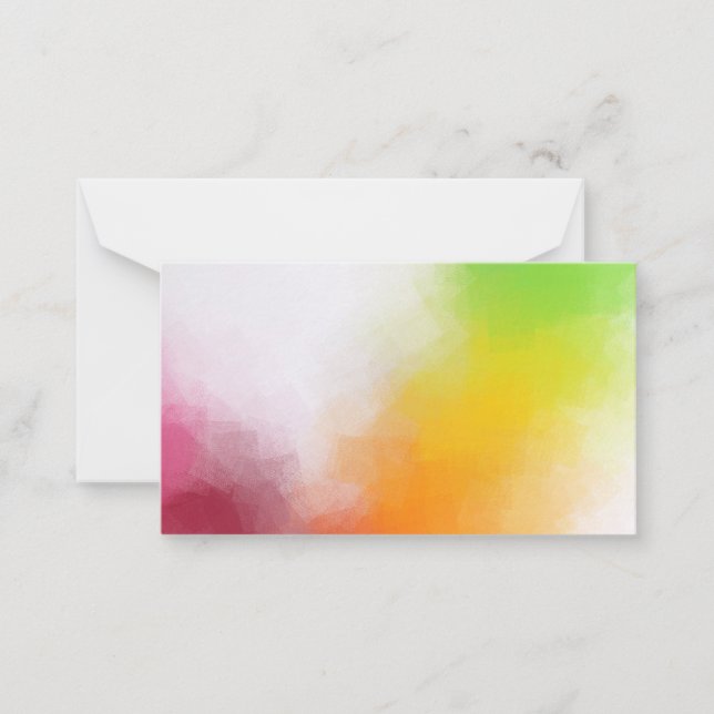 Modernes Abstraktes Kunstleder rotes Gelb Mitteilungskarte (Vorderseite)