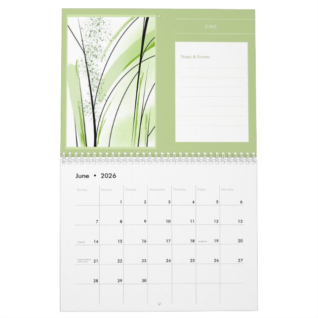 Modernes Abstraktes Kunstnotenplanerwerk Kalender (Jun 2026)