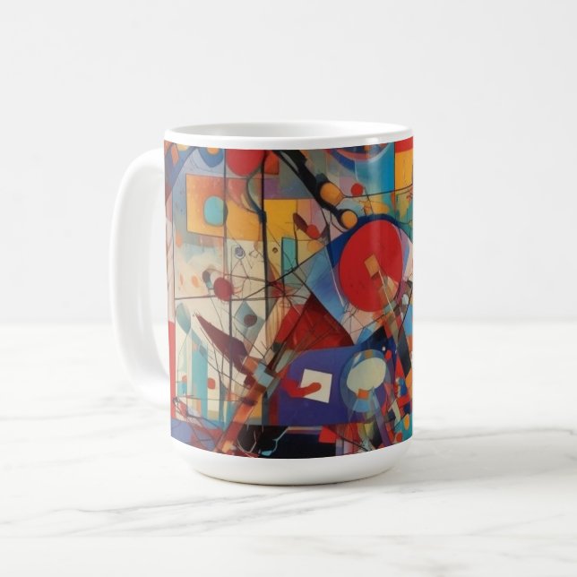 Modernes Abstraktes Kunstwerk Kaffeetasse (Vorderseite Links)