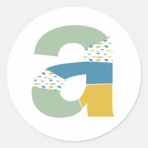 Modernes Abstraktes Letter-A-Monogramm Personalisi Runder Aufkleber