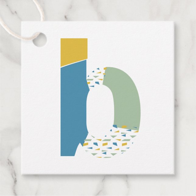 Modernes Abstraktes Letter-B-Monogramm Personalisi Geschenkanhänger (Vorderseite)