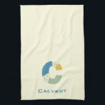 Modernes Abstraktes Letter-C-Monogramm Geschirrtuch<br><div class="desc">Teetücher mit einem abstrakten, modernen Monogramm.</div>