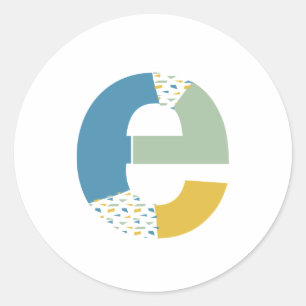 Modernes Abstraktes Letter-E-Monogramm Personalisi Runder Aufkleber