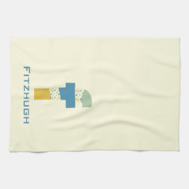 Modernes Abstraktes Letter F Monogram Geschirrtuch