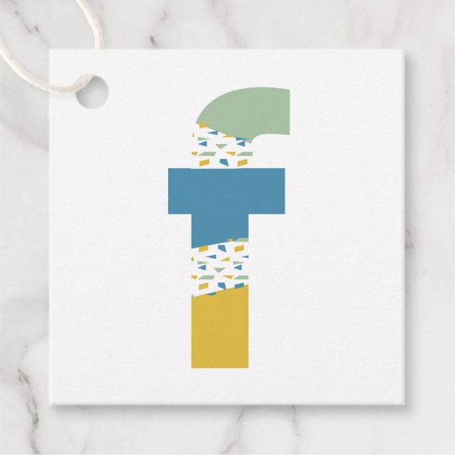 Modernes Abstraktes Letter F Monogram Personalisie Geschenkanhänger (Vorderseite)