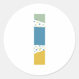 Modernes Abstraktes Letter L Monogram Personalisie Runder Aufkleber