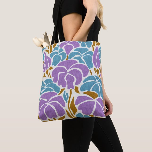 Modernes, Abstraktes, Lila Blumendesign (Von Nahem)