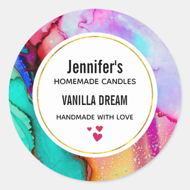 Modernes Abstraktes Marmorbad Runder Aufkleber (Vorderseite)