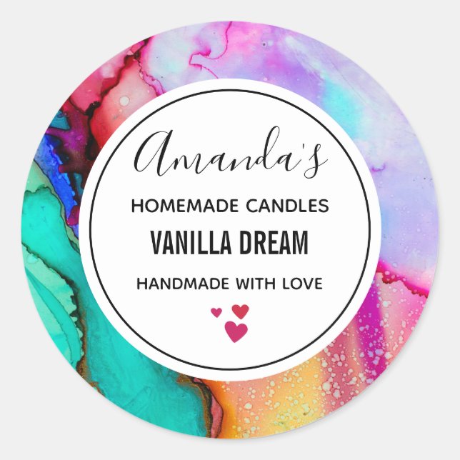 Modernes Abstraktes Marmorbad Runder Aufkleber (Vorderseite)