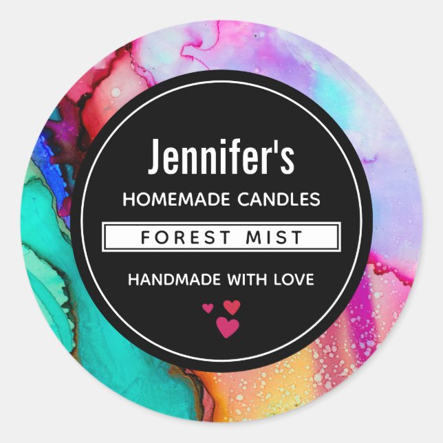 Modernes Abstraktes Marmorbad Runder Aufkleber (Vorderseite)