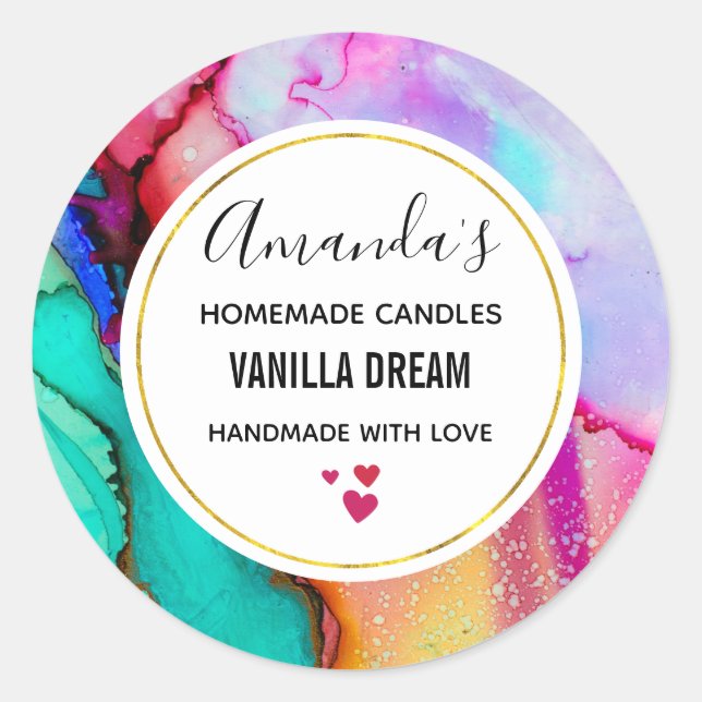 Modernes Abstraktes Marmorbad Runder Aufkleber (Vorderseite)