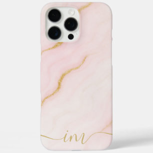 Modernes Abstraktes Marmordesign mit Initialen & N iPhone 16 Pro Max Hülle