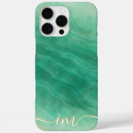 Modernes Abstraktes Marmordesign mit Initialen & N iPhone 16 Pro Max Hülle