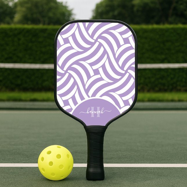 Modernes abstraktes Monogramm 2-Farben-Muster Pickleball Schläger (Von Creator hochgeladen)