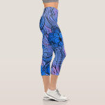 Modernes Abstraktes Muster Capri Leggings<br><div class="desc">Dieses moderne Design zeichnet sich durch ein abstraktes, blaues und lila Muster aus: Leggings #wear #apparel #gifts #Fitness #sports #fitnessapparel #fitnessmode #fashion #modischen #style #stylish #trendy #trendy</div>
