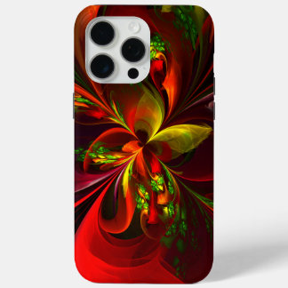 Modernes Abstraktes Muster des Roten Grünen Blumen Case-Mate iPhone Hülle