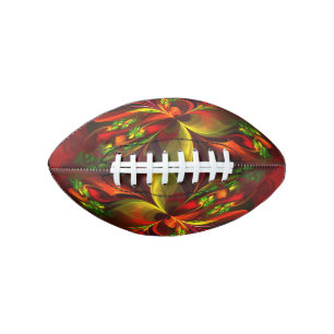 Modernes Abstraktes Muster des Roten Grünen Blumen Football